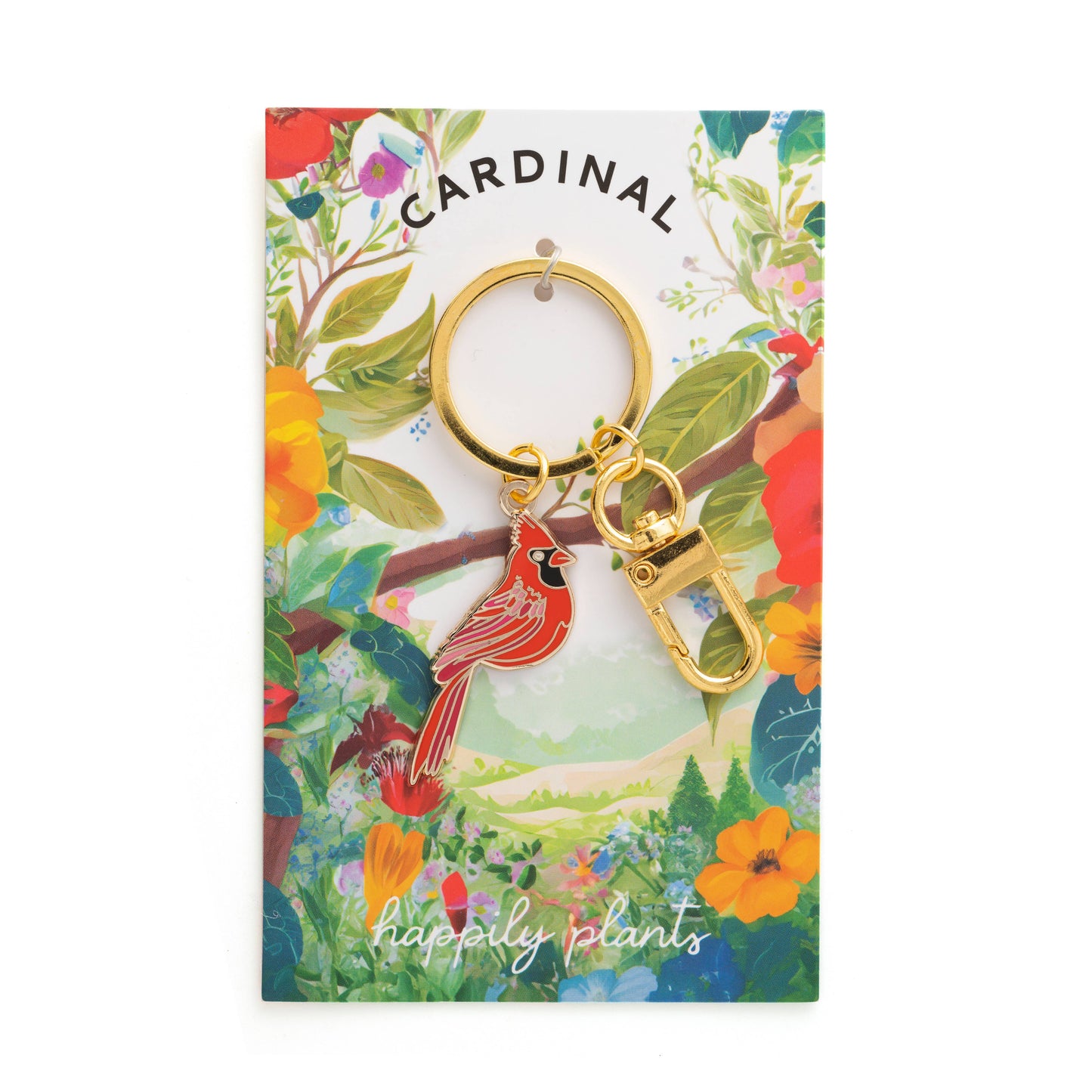 Red Cardinal Keychain & Bag Charm, Wildlife & Nature Gifts
