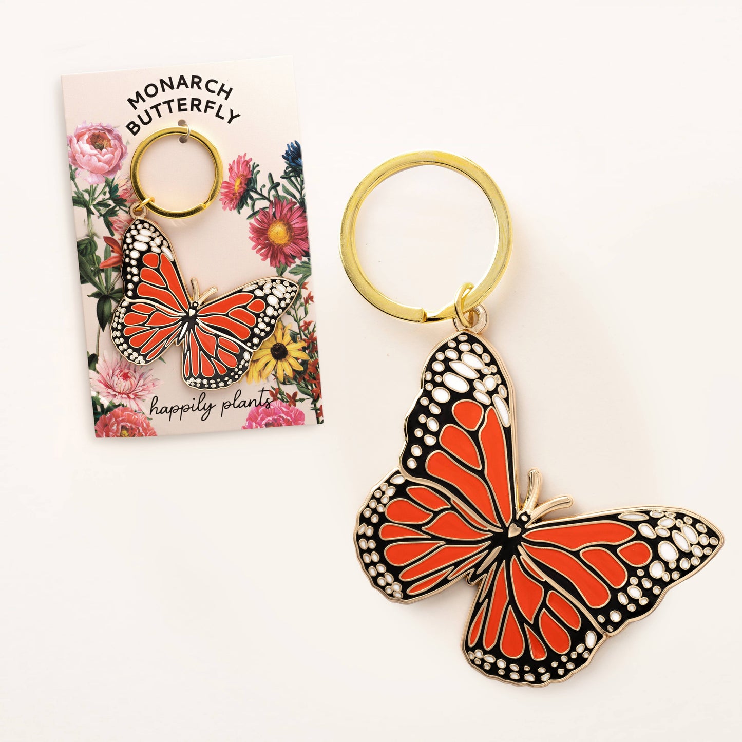 Monarch Butterfly Keychain Bag Charm,  Spring Gifts