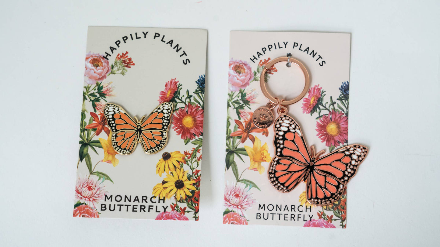 Monarch Butterfly Keychain Bag Charm,  Spring Gifts