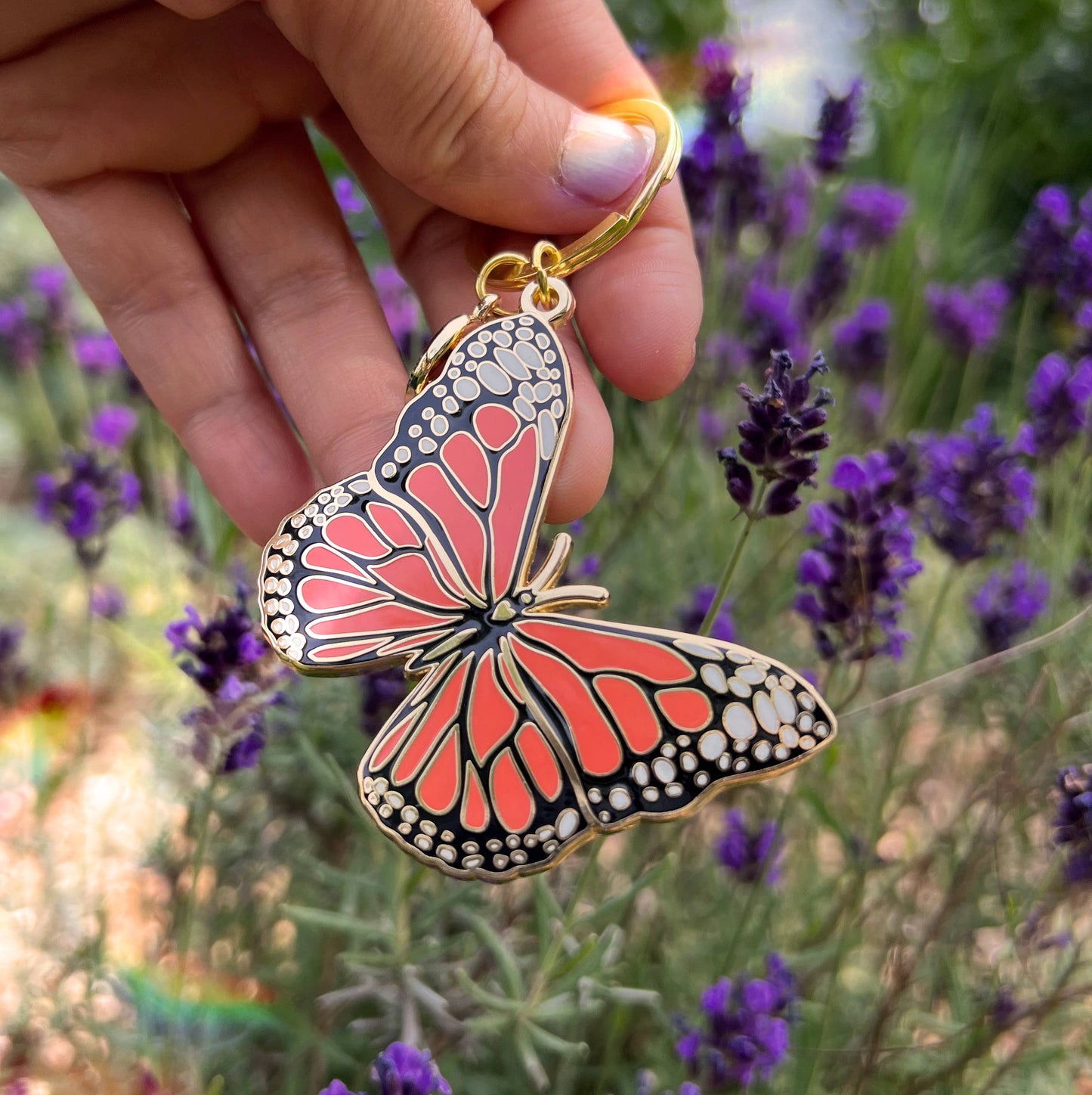 Monarch Butterfly Keychain Bag Charm,  Spring Gifts