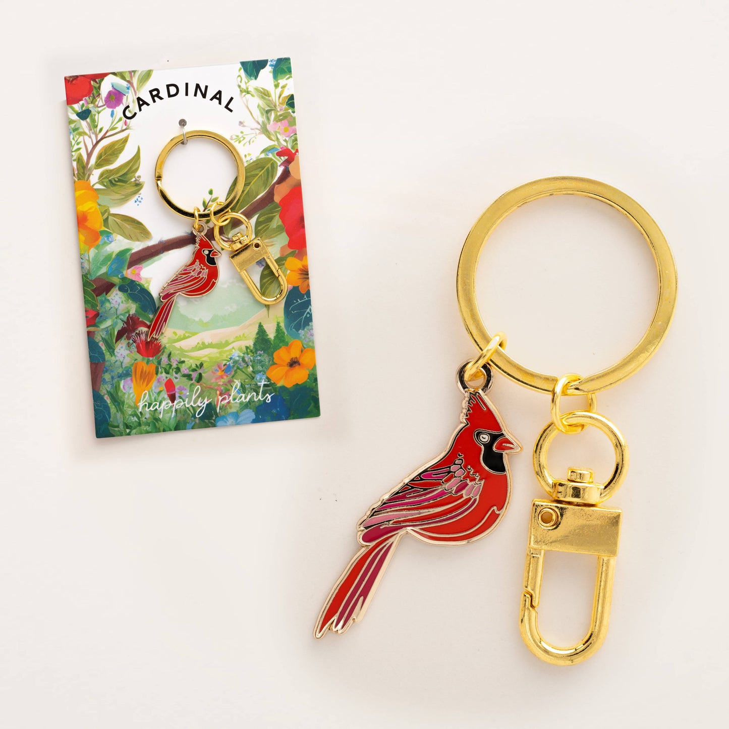 Red Cardinal Keychain & Bag Charm, Wildlife & Nature Gifts